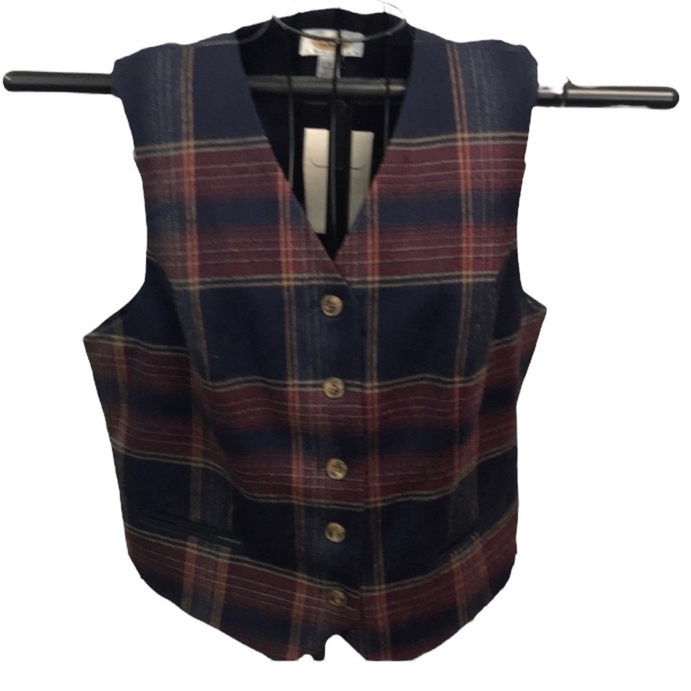 Talbots Wool Plaid Vest